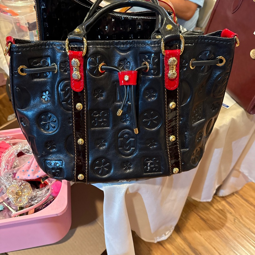 Marino Orlandi Black and Red Tote